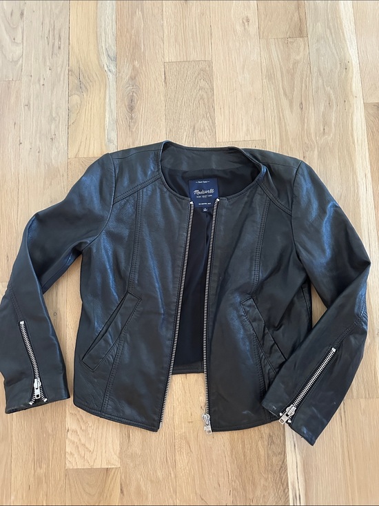 Madewell Jackets & Blazers - Madewell Black Leather Moto Zip Jacket